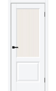 Межкомнатная дверь Неоклассик-33, со стеклом, цвет White Silk